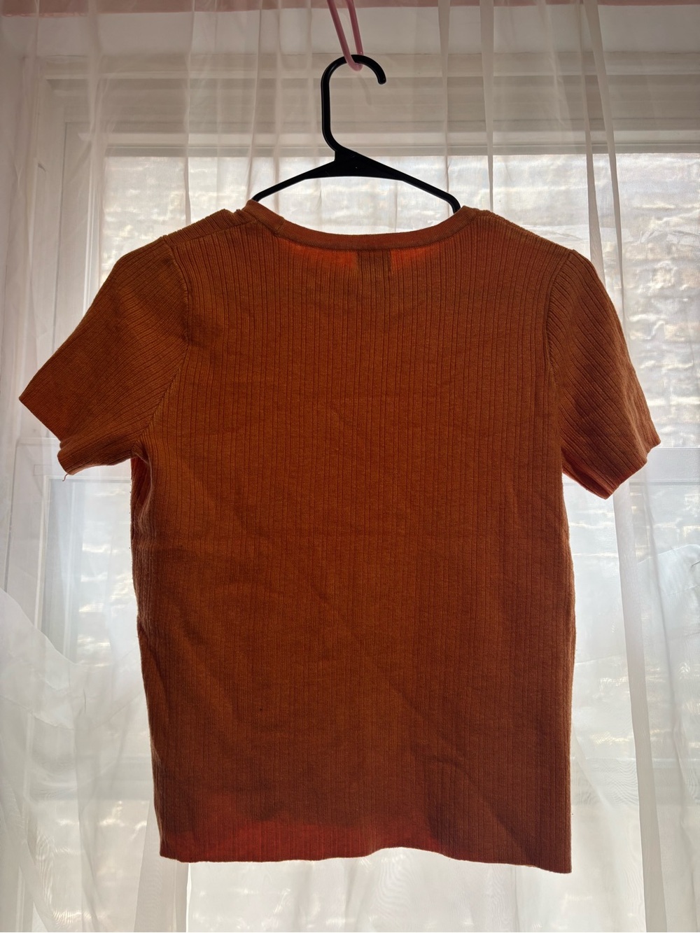Women’s Short-Sleeve Ribbed Tee - Orange - Picture 4 of 4